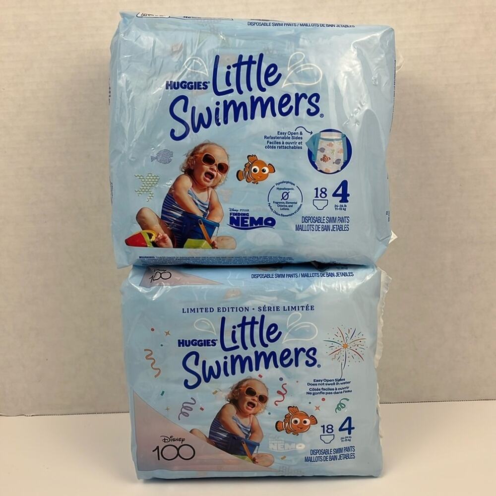 Huggies Disney Little Swimmers Swim Diapers Pants Size 4 18 count Lot of 2
